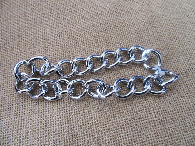 3Strands Silver Metal Link Chain 30cm for Craft Jewelry Making - Click Image to Close
